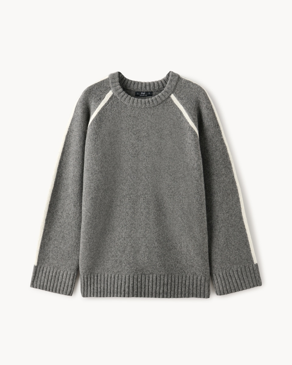 image 1 of F&F Tipped Knitted Jumper with Wool in Grey