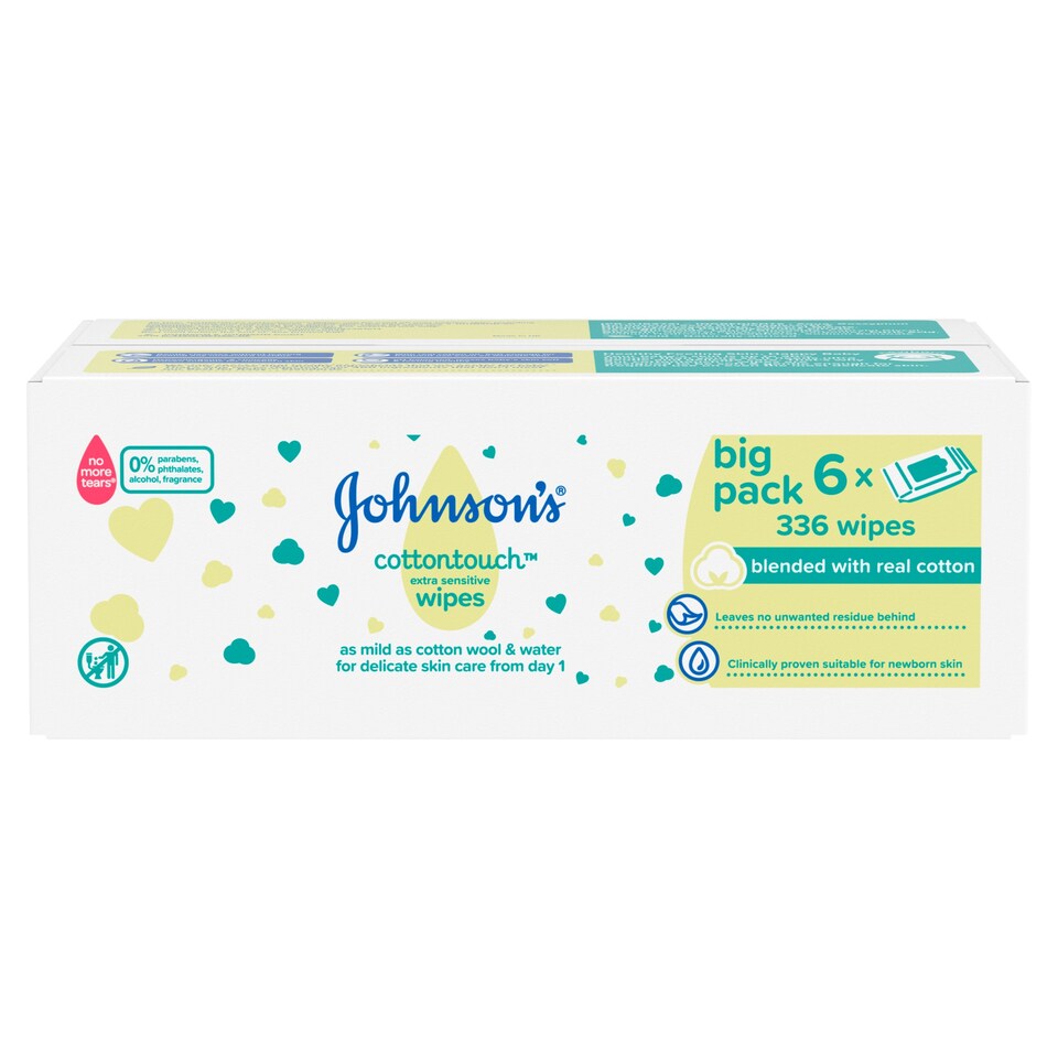 Johnson's Baby Cotton Touch Wipes 6X56 Pieces