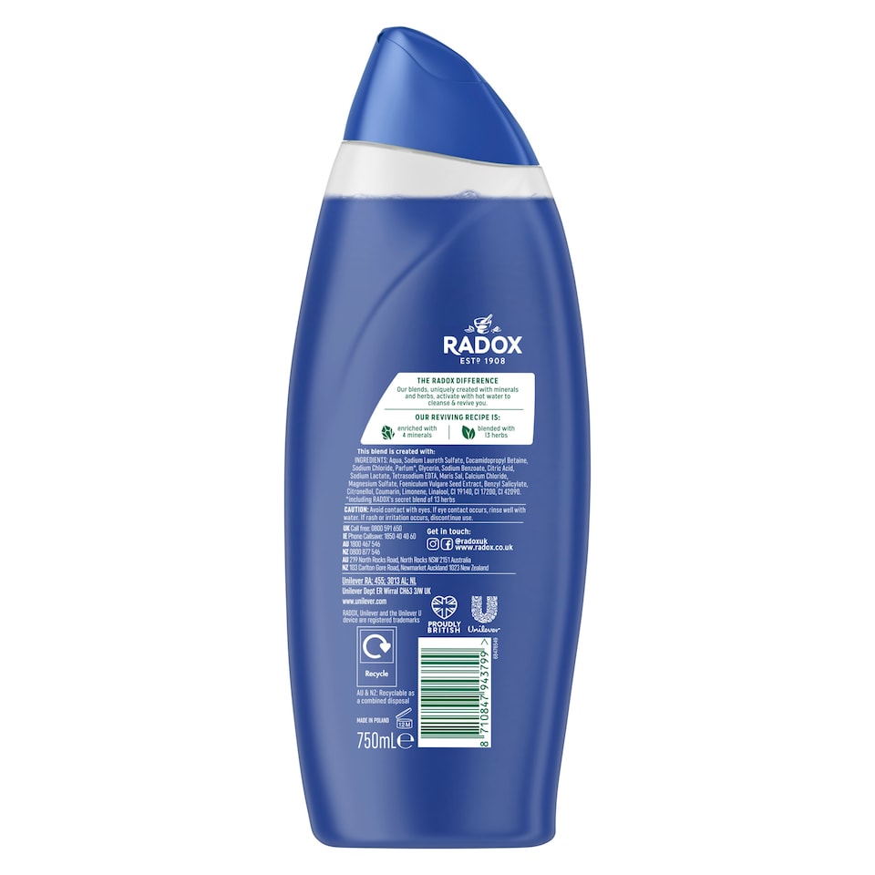 image 1 of Radox Shower Gel Feel Awake 750Ml