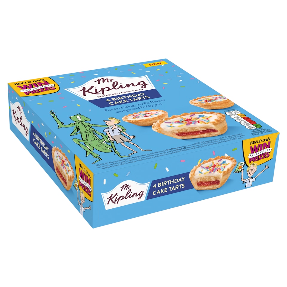image 1 of Mr Kipling Birthday Cake Tarts 4 pack