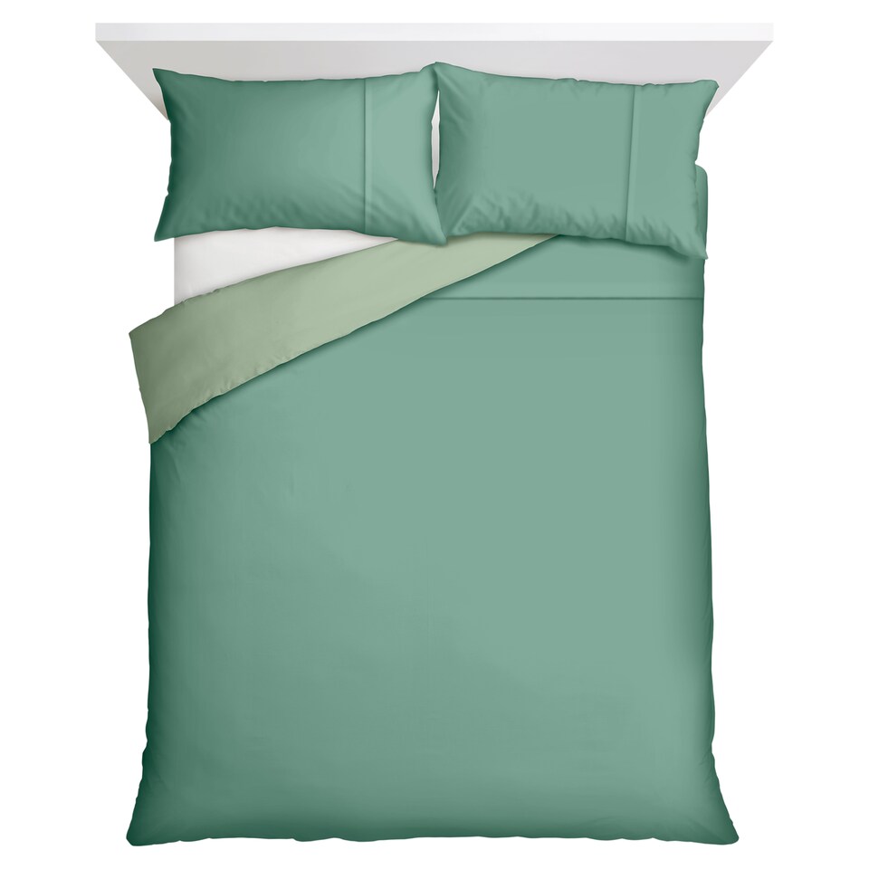F&F Home Supersoft Green Reversible Duvet Set Double