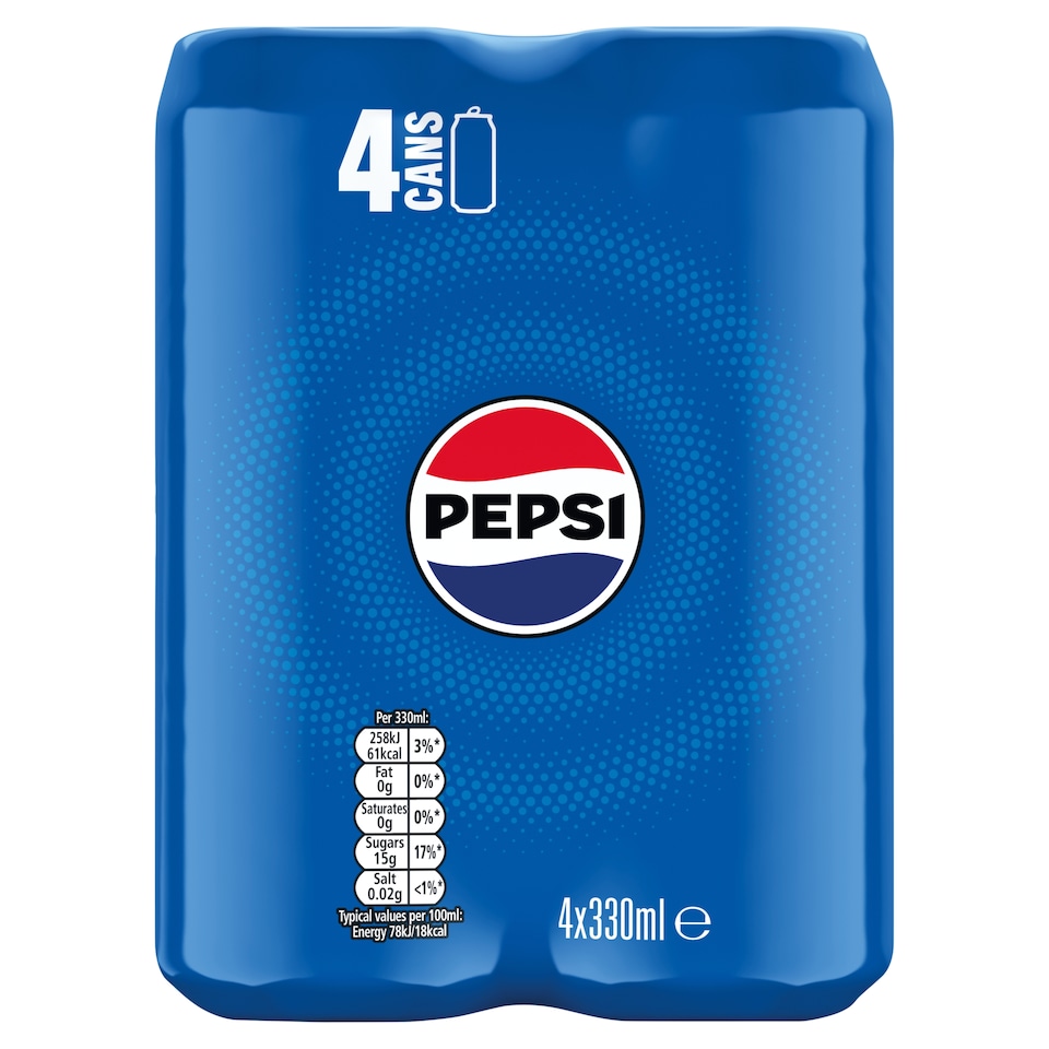 Pepsi Cola Cans 4 x 330ml 