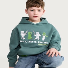 Minecraft Cotton Rich Build Create Explore Hoodie in Green