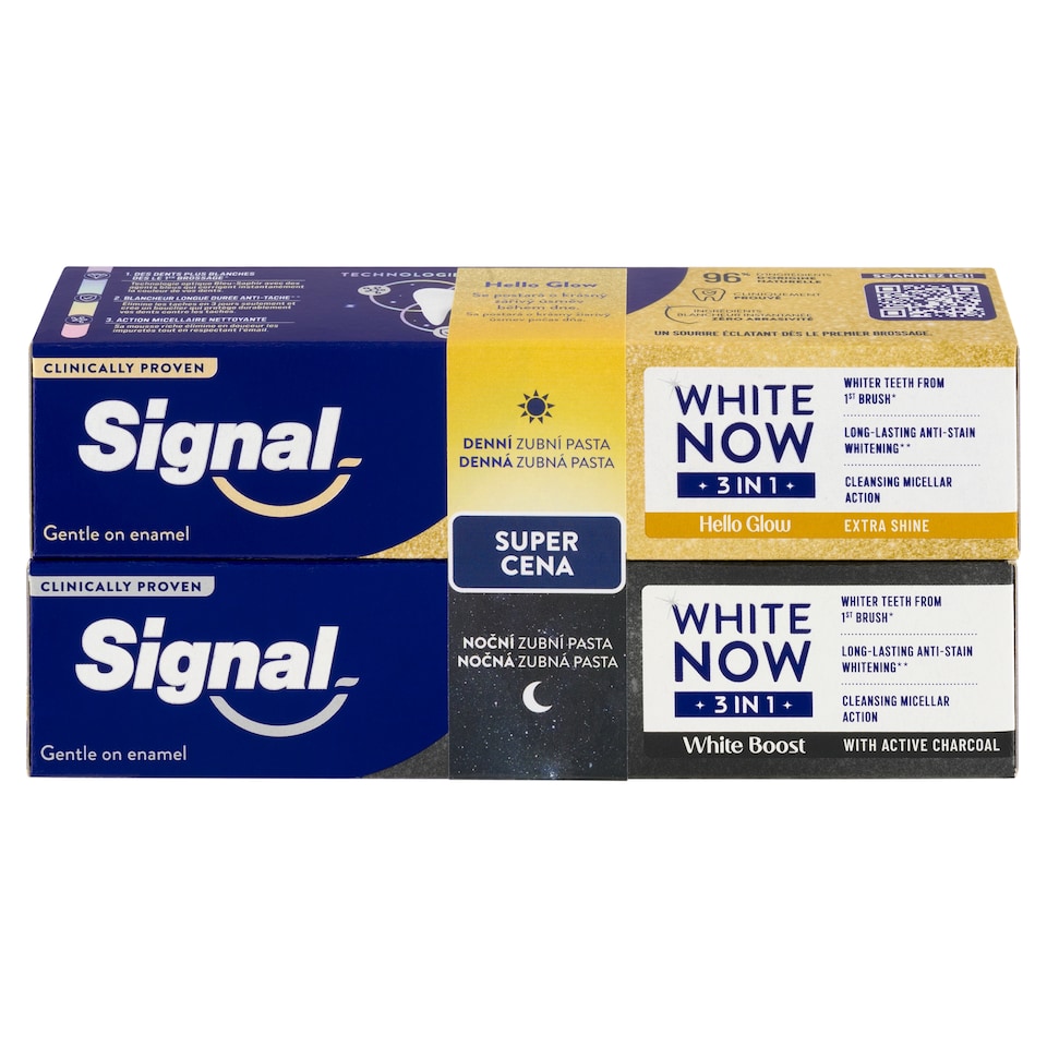 obrázok 1 z Signal White Now 3in1 White Boost + Hello Glow Zubná Pasta 2 x 75 ml