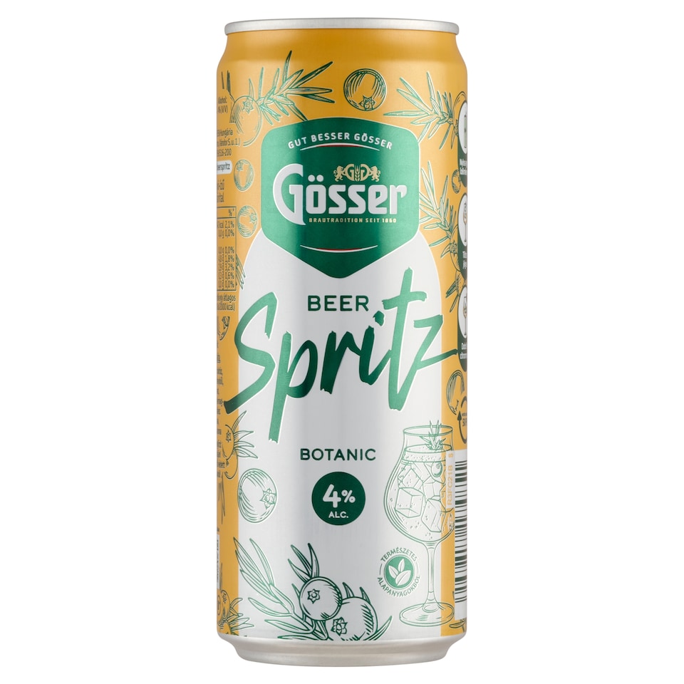 Gösser Spritz borókabogyó-ízű alkoholos sörital 4% 330 ml 1. kép