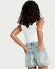 image 3 of F&F Girls Pure Cotton Embellished Denim Shorts in Blue