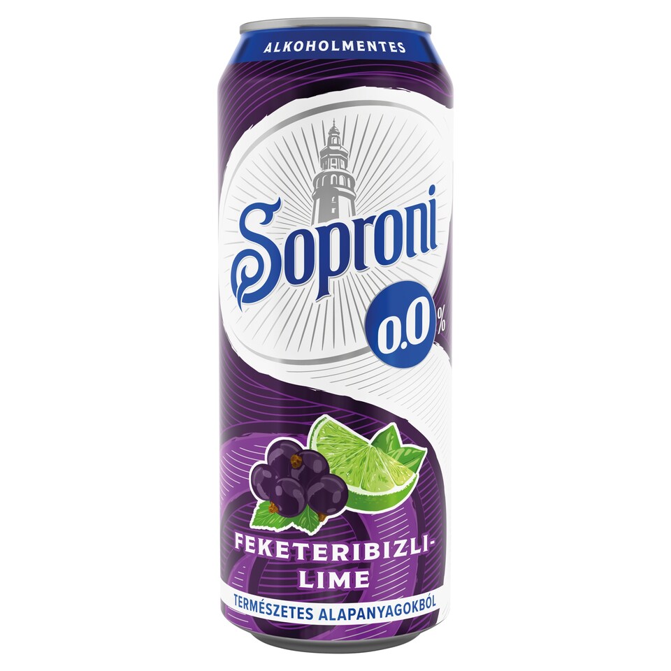 Soproni feketeribizli-lime-os alkoholmentes sörital 0,0% 500 ml