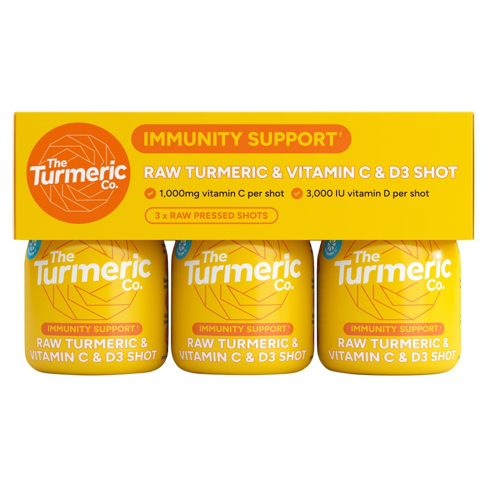 image 1 of The Turmeric Co Raw Turmeric Vitamin C&D3 60ml 3 x multipack