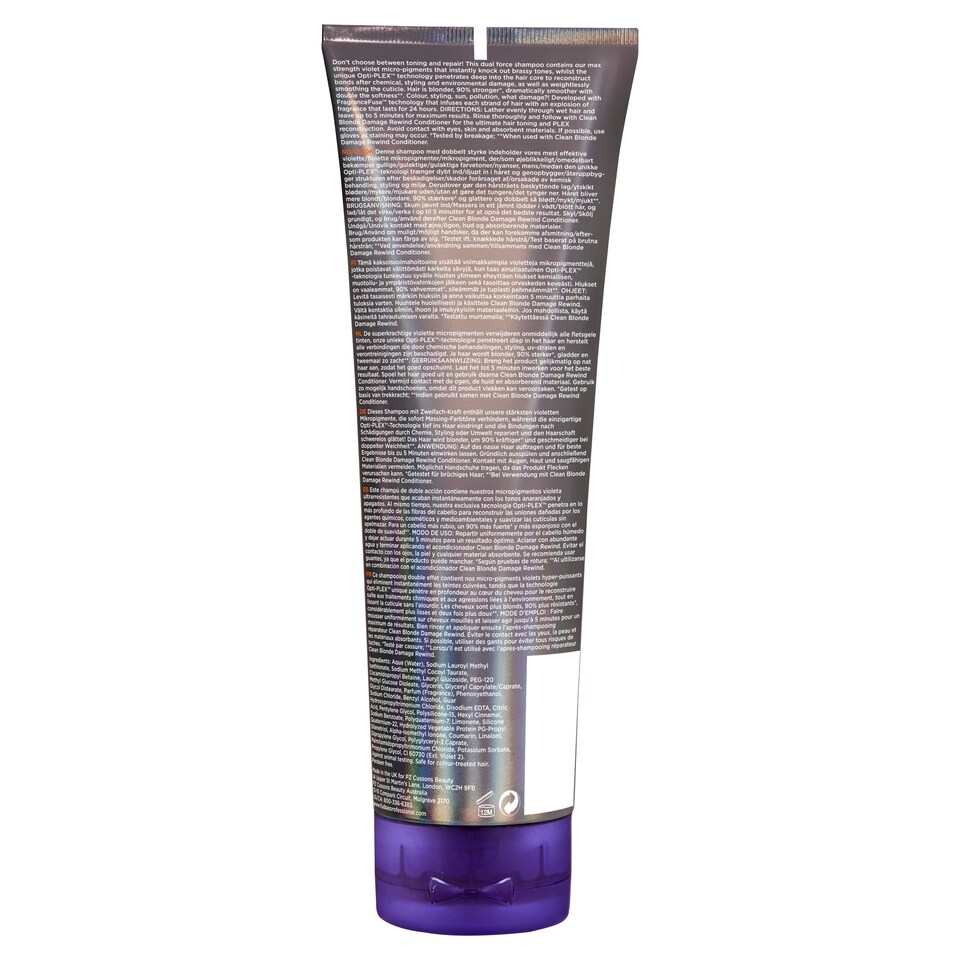 image 1 of Fudge Professional Clean Blonde Damage Rewind Violet-Toning Shampoo 250ml