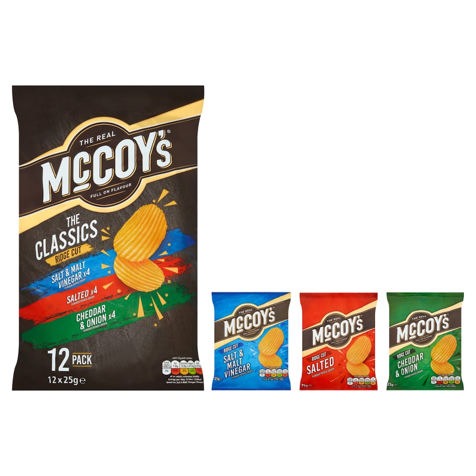 image 1 of Mccoy's Classic Variety Potato Crisps 12 X 25G