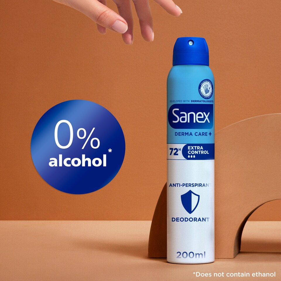 image 1 of Sanex Derma Care+ Extra Control 72h Antiperspirant Spray Deodorant 200ml
