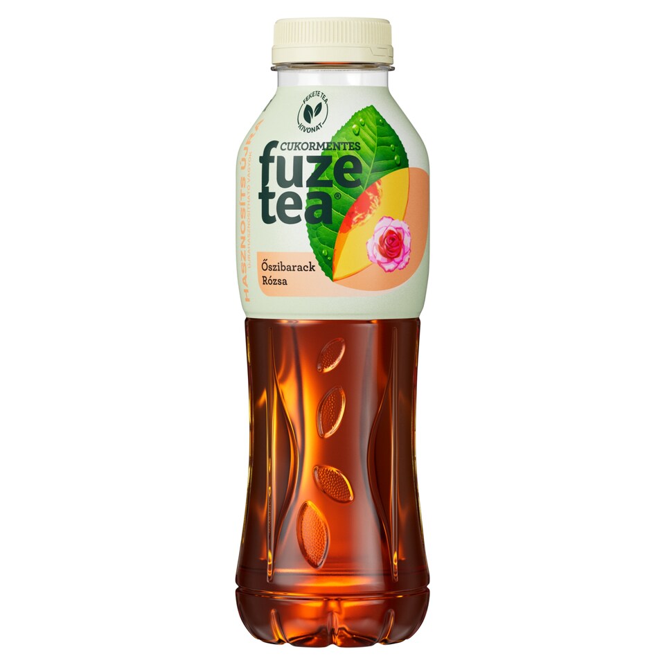 Fuze Tea energiamentes, szénsavmentes őszibarack- és rózsaízű üdítőital fekete tea kivonattal 500 ml