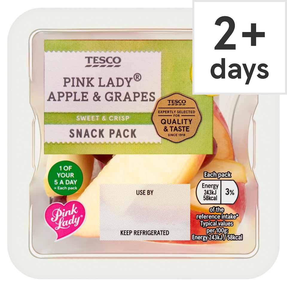 Tesco Pink Lady Apple & Grape Pot 100G