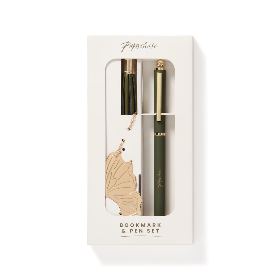 image 1 of Paperchase Full Bloom Pen & Bookmark Set