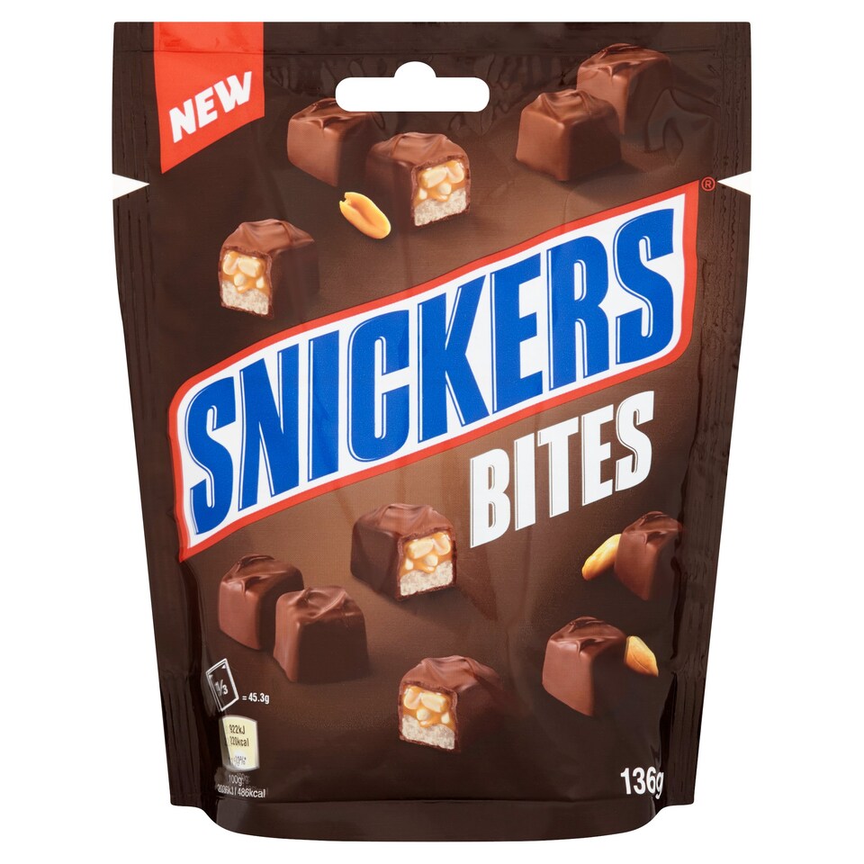 image 1 of Snickers Bites Chocolate Pouch 136G