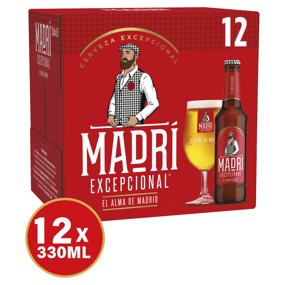 image 1 of Madri Excepcional Premium Lager Beer Bottle 12 x 330ml