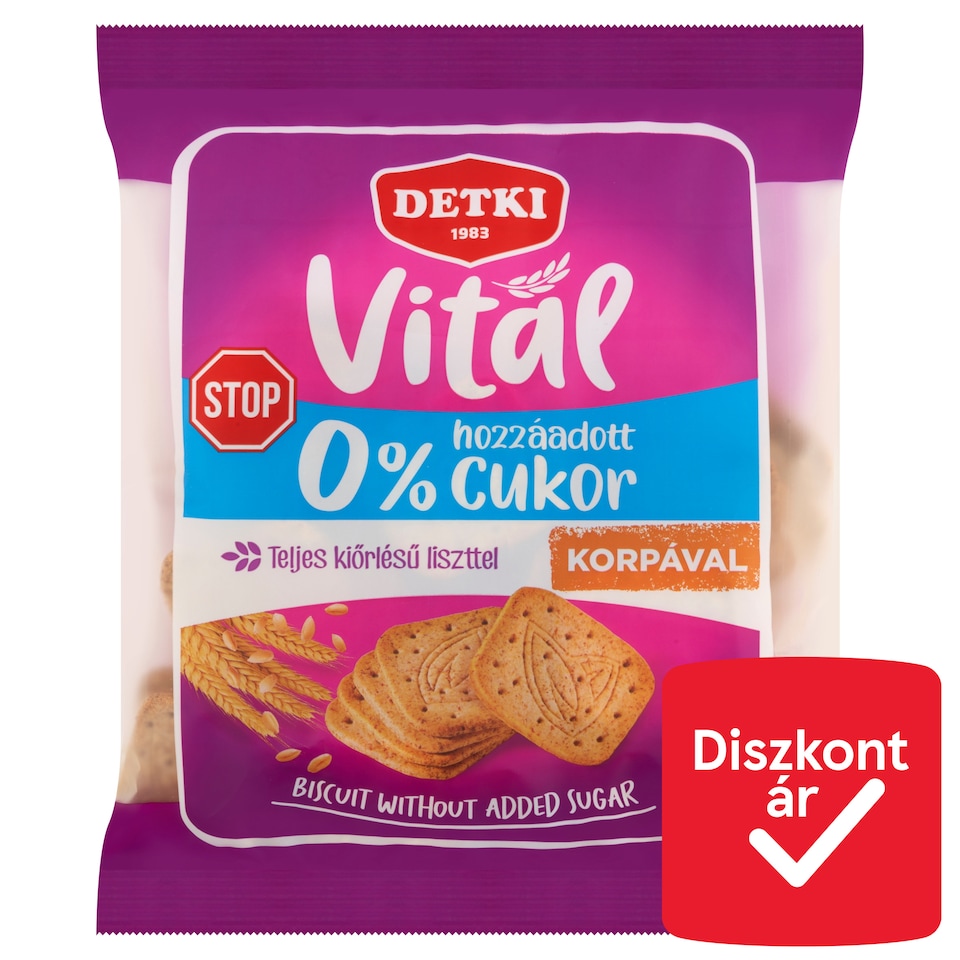 Detki Vital háztartási keksz hozzáadott cukor nélkül 180 g  1. kép