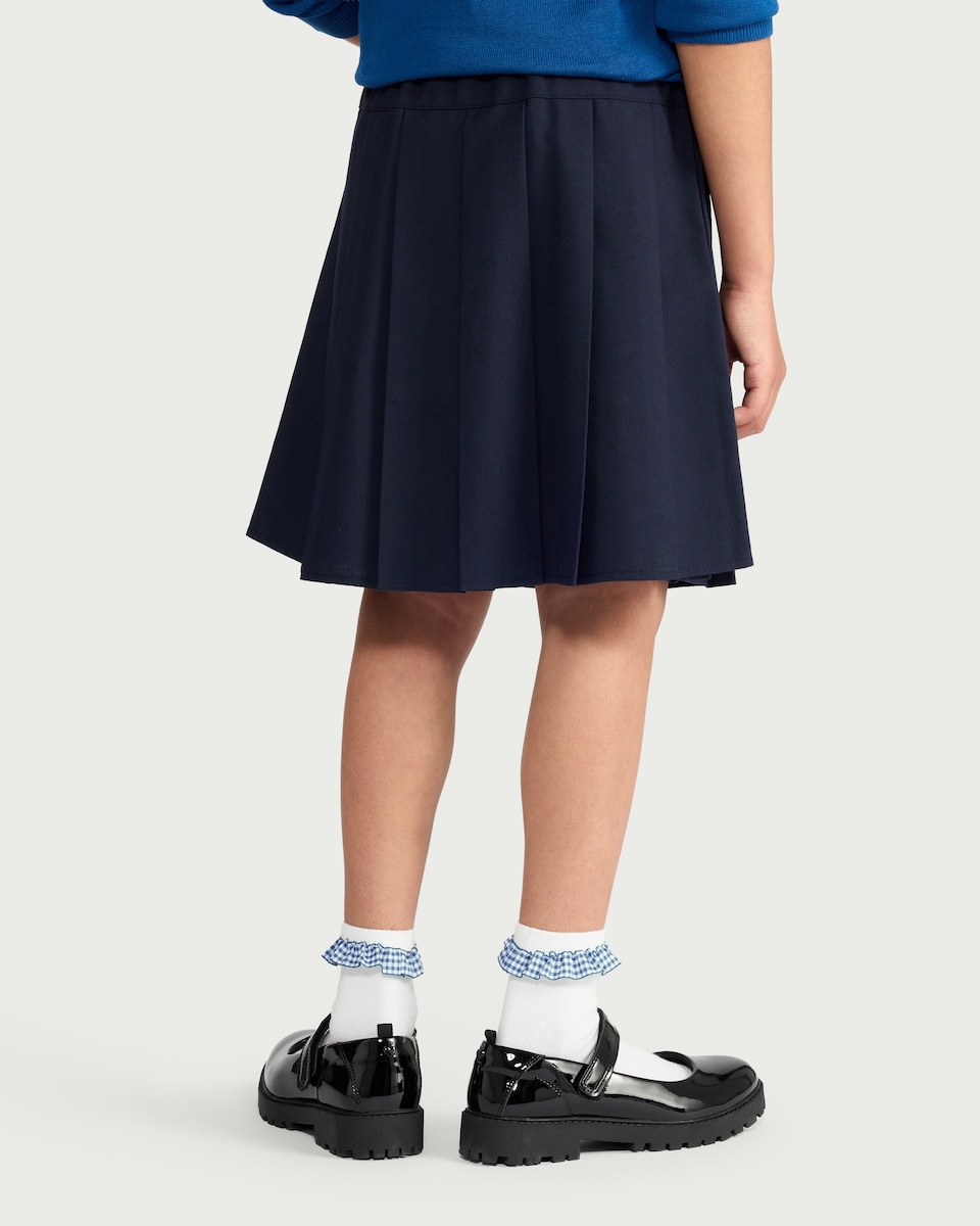 image 1 of F&F School Girls 2-Pack Pleated Kilt Skirts in Navy