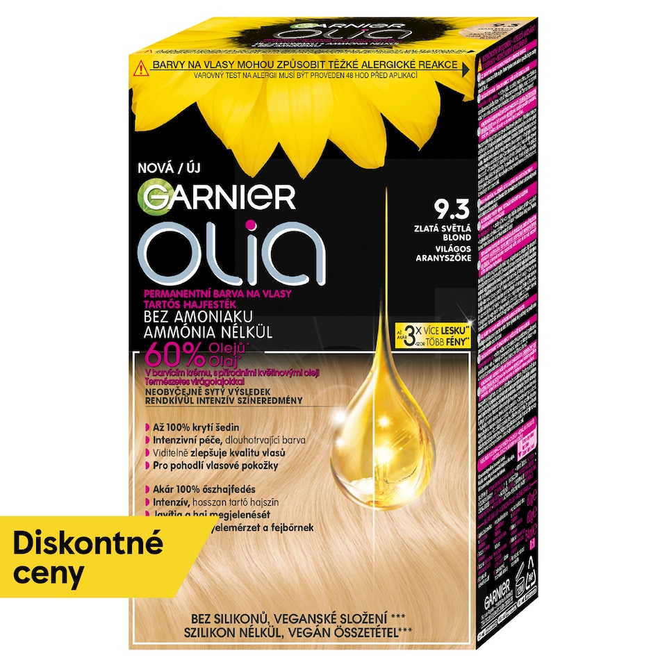 Garnier Olia permanentná farba na vlasy 9.3 zlatá svetlá blond