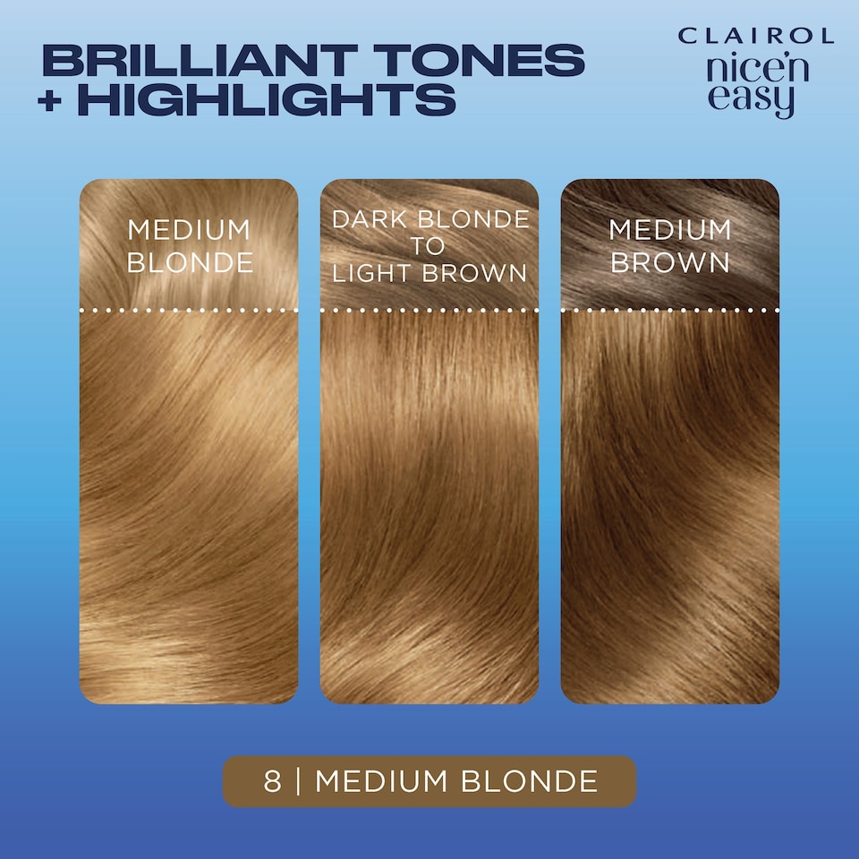 image 1 of Clairol Nice ‘N Easy Medium Blonde 8 Hair Dye
