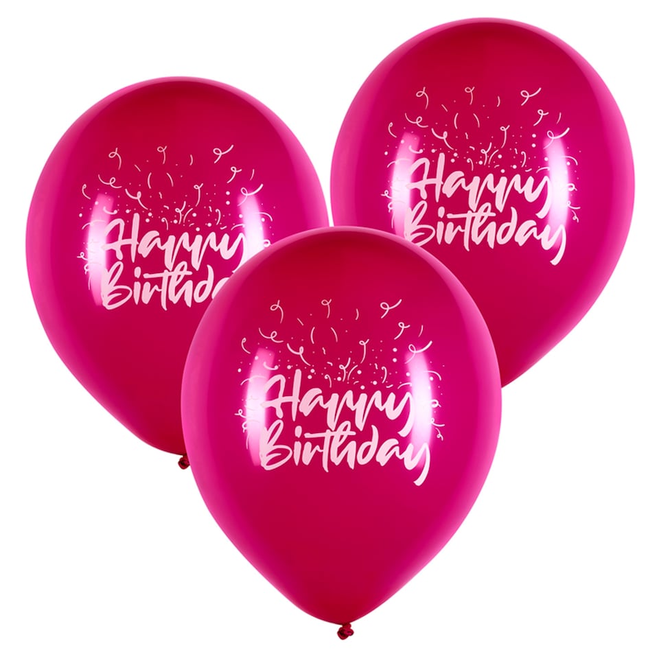 Tesco Happy B Day Balloons Pink 10 Pack