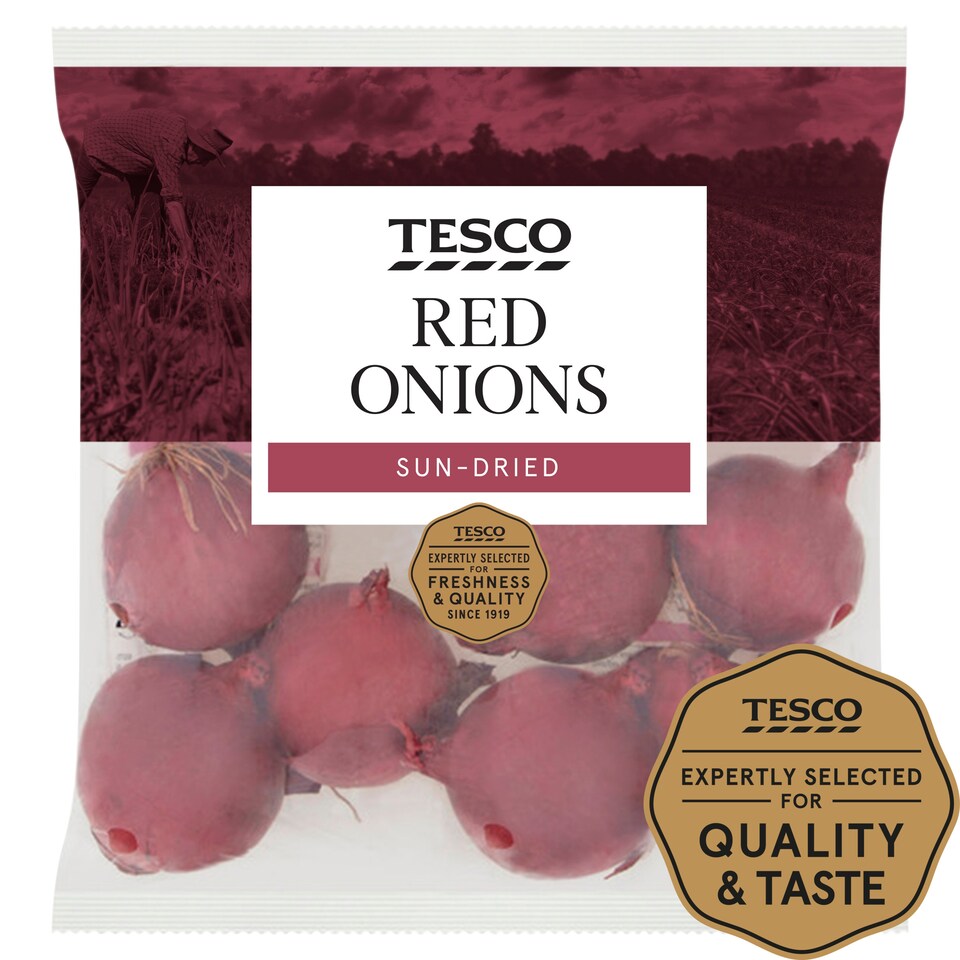 image 1 of Tesco Red Onions Pack 1Kg