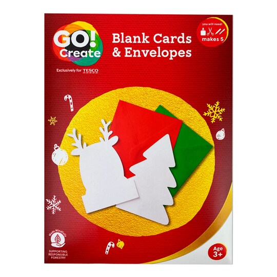 Go Create Christmas Blank Cards & Envelopes Tesco Groceries