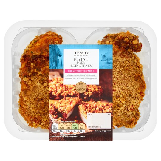 Tesco Katsu Pork Loin Steaks 320G Tesco Groceries