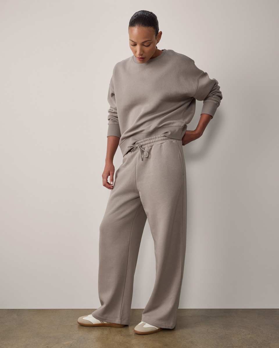 image 1 of F&F Cotton Rich Crew Neck Sweatshirt in Mink