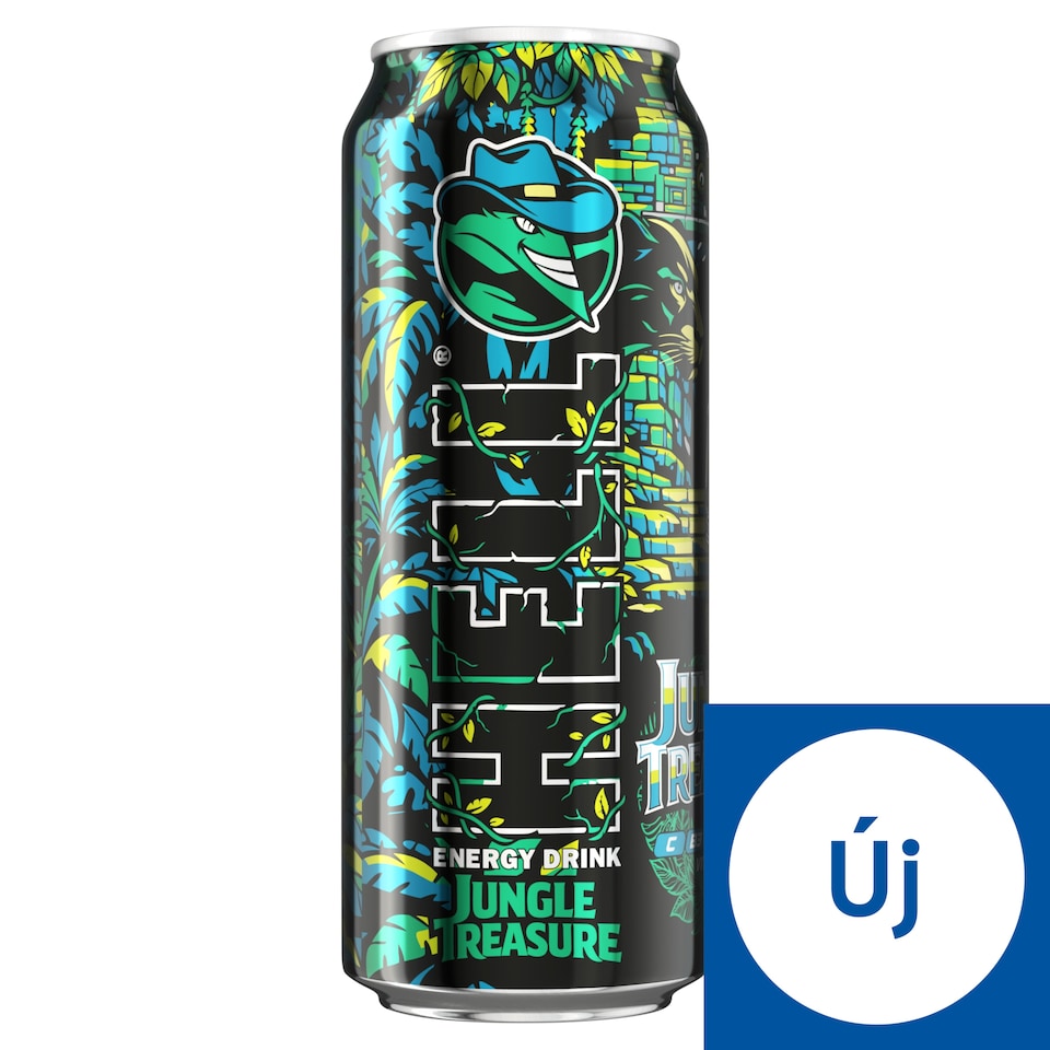 HELL Jungle Treasure lime- és menta ízű, koffeintartalmú, szénsavas energiaital 500 ml  1. kép