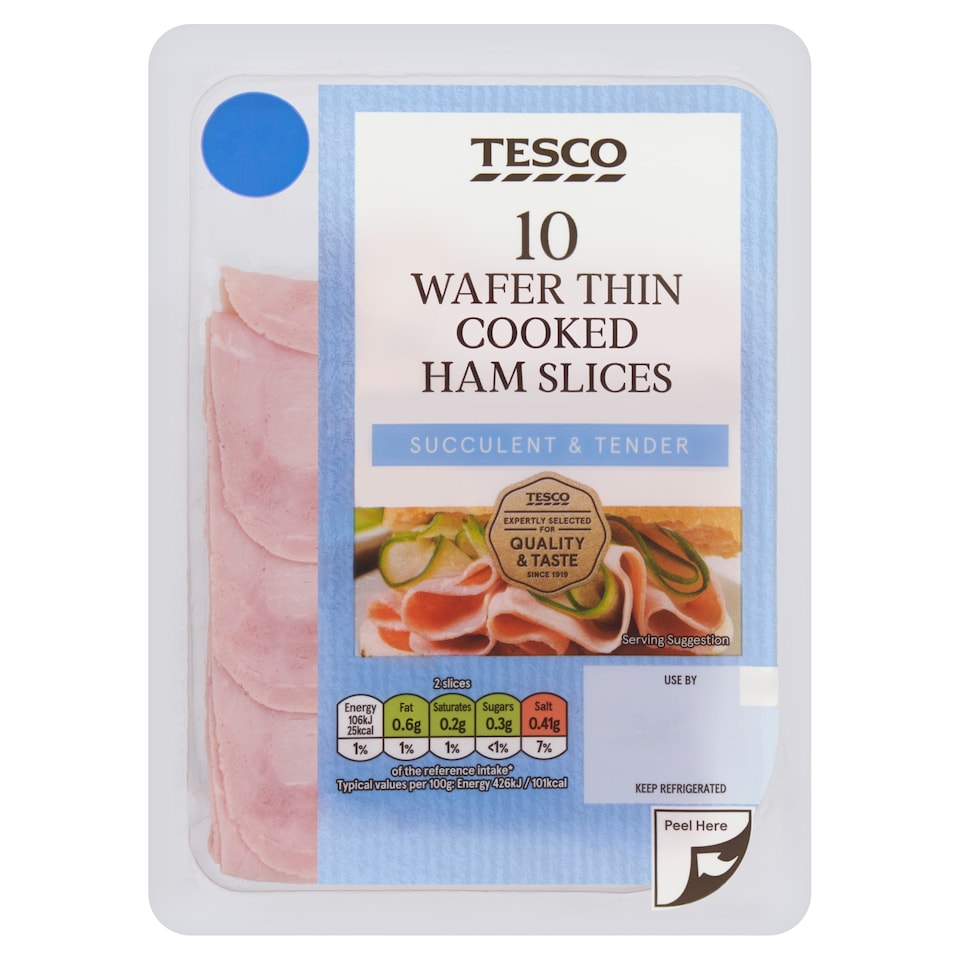Tesco Wafer Thin Cooked Ham 125g