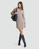 image 2 of F&F Cable Knit Fit and Flare Dress with Wool in Mink