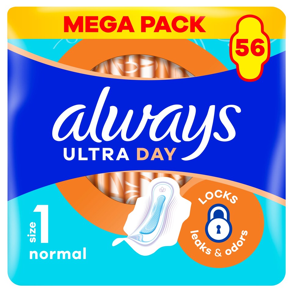 image 1 of Always Ultra Day Sanitary Towels Normal (Size 1) Wings x 56 Pads