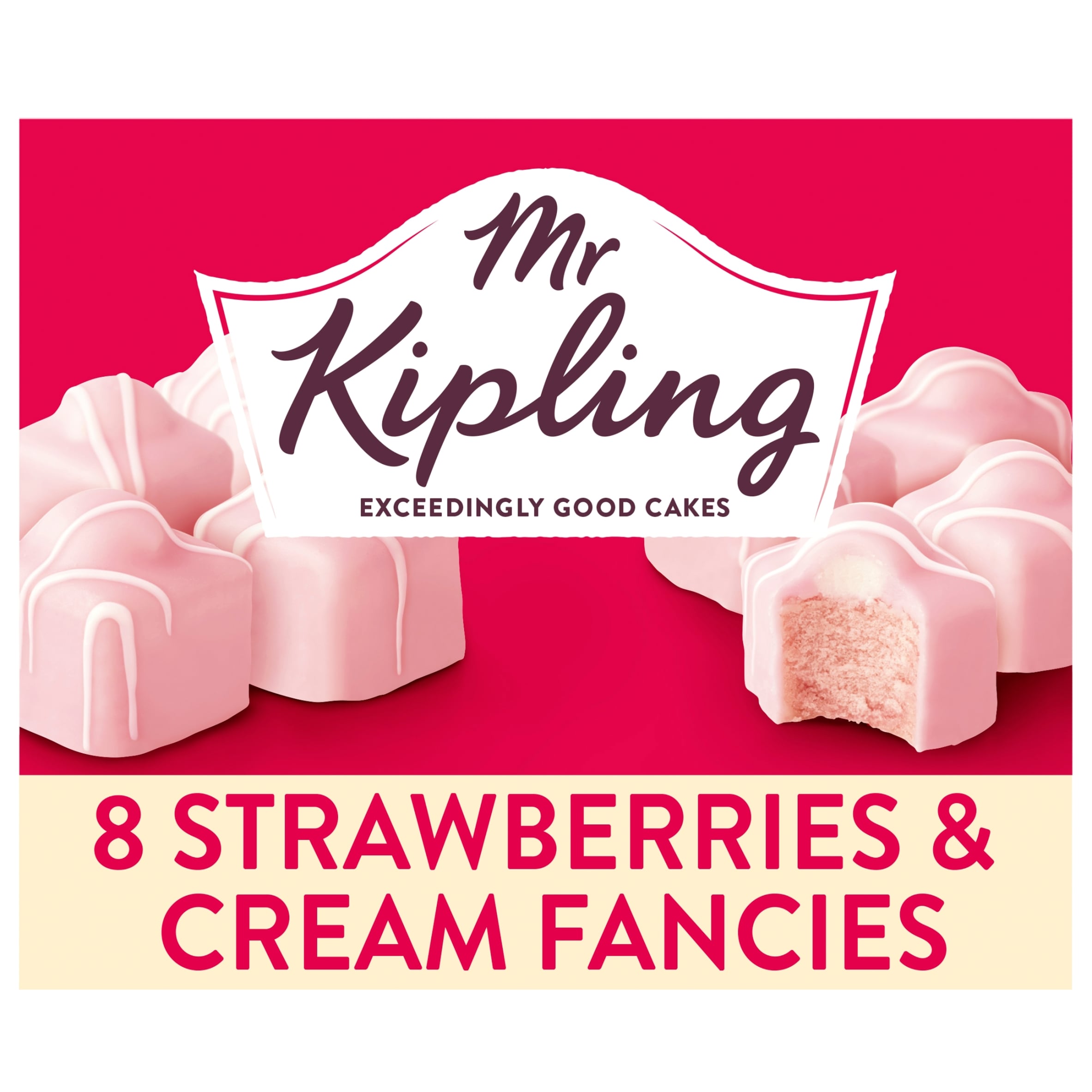 Mr Kipling Strawberries & Cream French Fancies Cakes 8 Pack