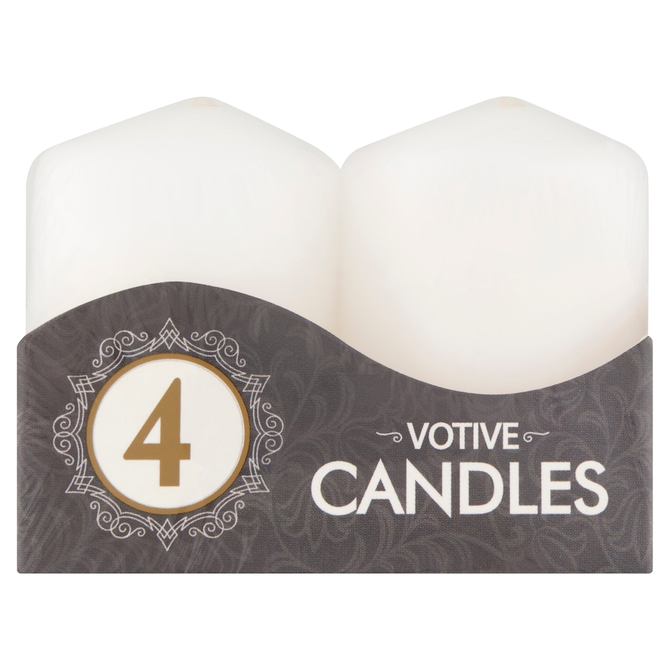 Votive Candles White 4 ks