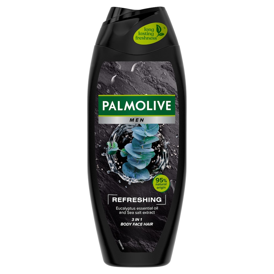 image 1 of Palmolive Men Refreshing 3-in-1 Shower Gel with eucalyptus essential oil and sea salt extract 500 ml