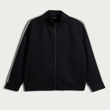 F&F Striped Sleeve Zip Up Jacket in Black