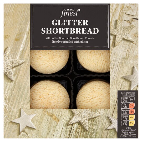 Tesco Finest Scottish Glitter Shortbread 225G Tesco Groceries