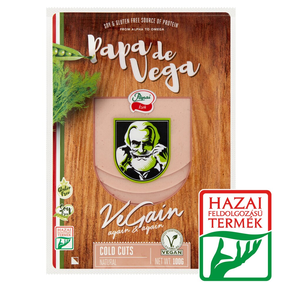 Pápai Papa de Vega szeletelt vegán szendvicsfeltét 100 g