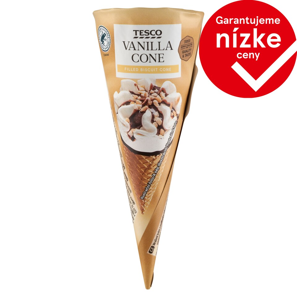 Tesco Mrazený krém vanilkový s polevou s čokoládovou príchuťou 120 ml