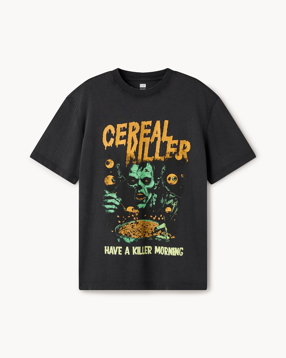 F&F Pure Cotton Halloween Killer T-Shirt in Black