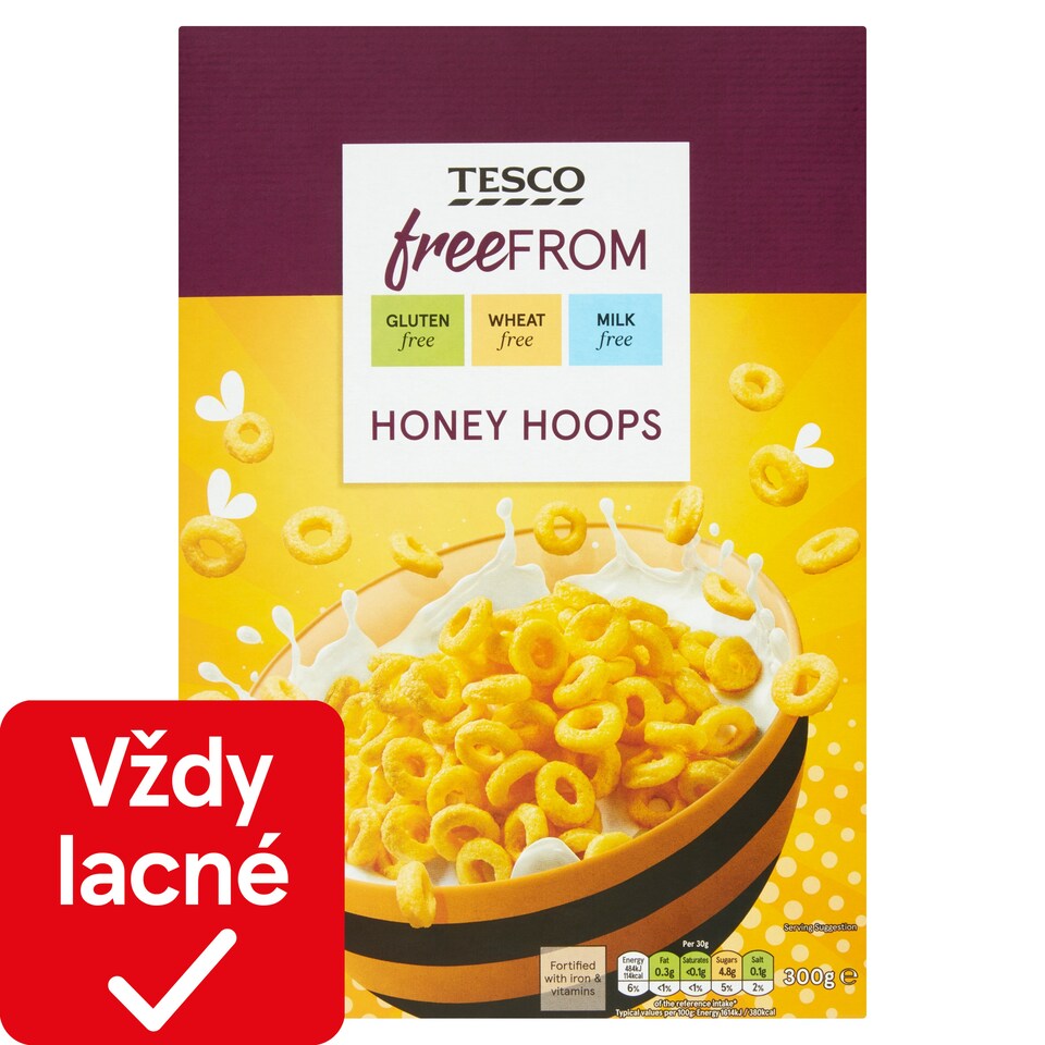obrázok 1 z Tesco Free From Kukuričné krúžky s medom 300 g