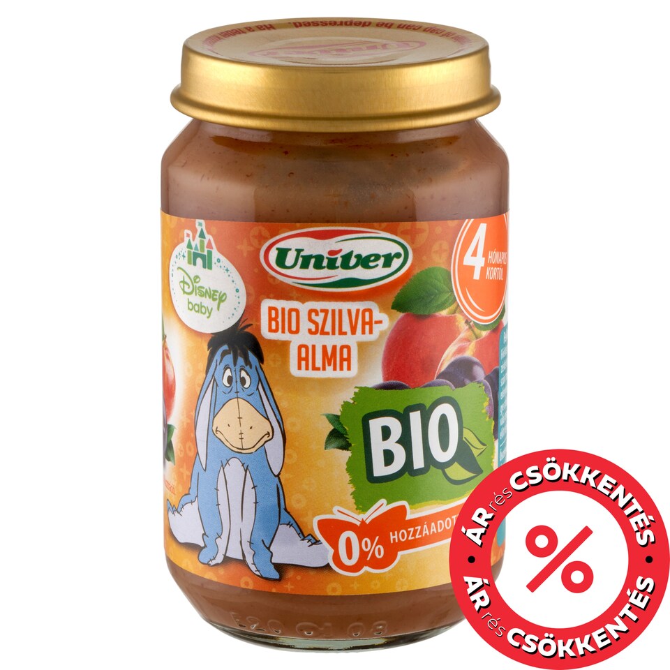 Univer bio szilva-alma bébidesszert 4 hónapos kortól 163 g