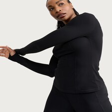 F&F Active EVERYHOUR Ribbed Long Sleeved Top in Black