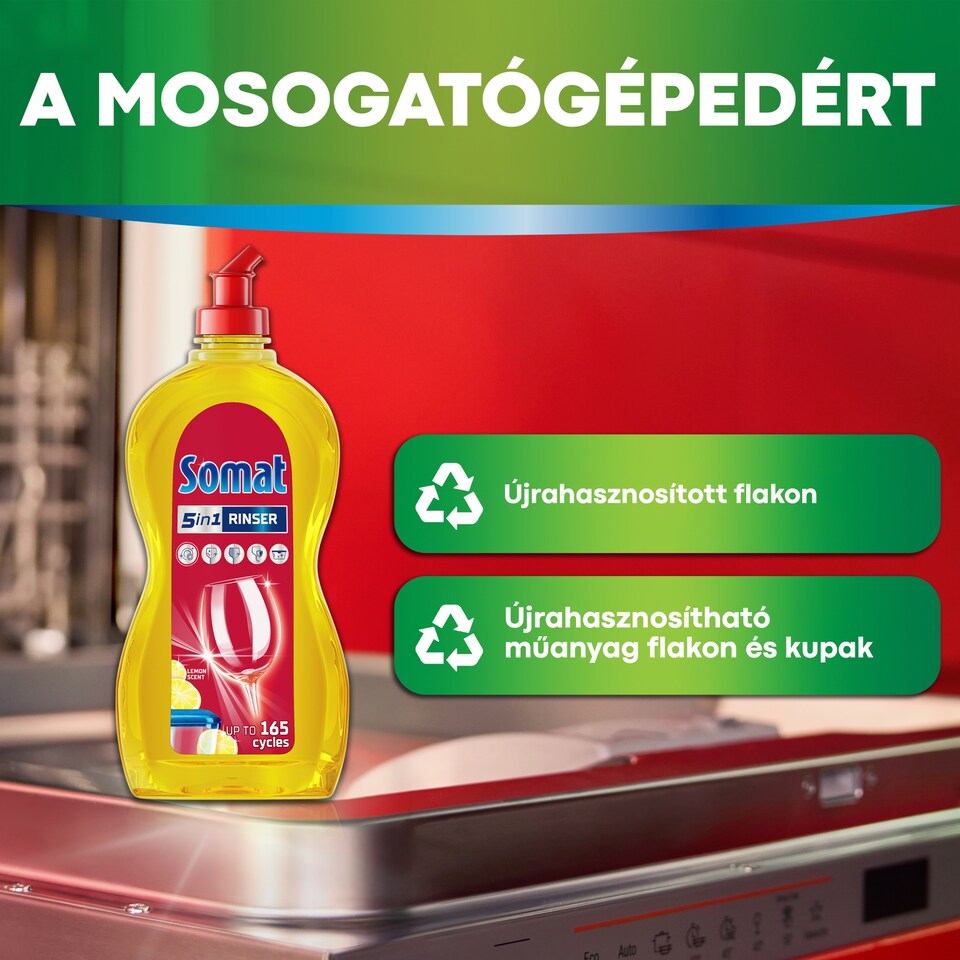 Somat Lemon&Lime száradást gyorsító mosogatógép öblítő 500 ml 1. kép