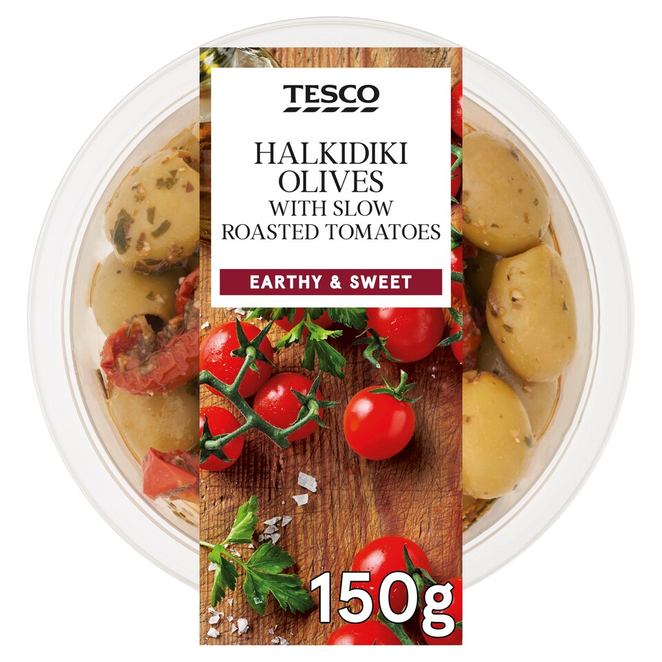 Tesco Halkidiki Olives with Slow Roasted Tomatoes 150g