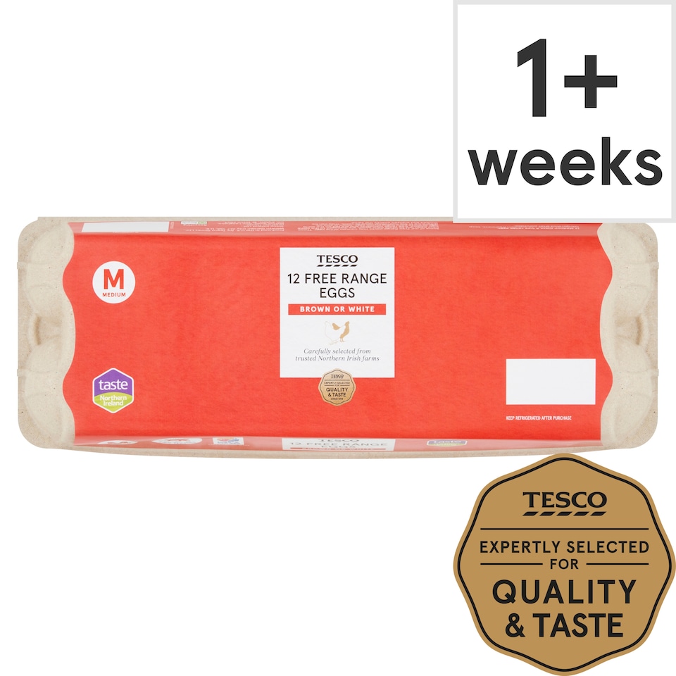 Tesco Medium Free Range Eggs 12 Pack