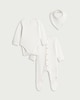 image 1 of F&F Baby 3-Piece Pure Cotton Pointelle Bodysuit, Sleepsuit and Bib Set in White