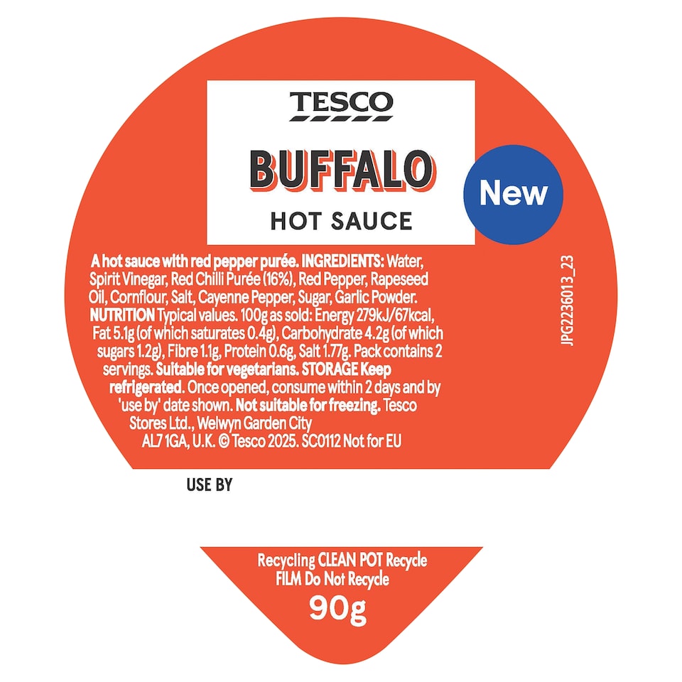 Tesco Buffalo Hot Sauce Dip 90g