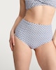 image 2 of F&F High Waist Geometric Print Bikini Bottoms in Blue